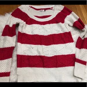 Red and white striped sweater